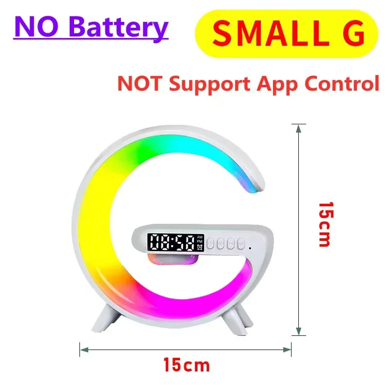 All-in-One Wireless Charging Station with RGB Light, Alarm Clock & Bluetooth Speaker