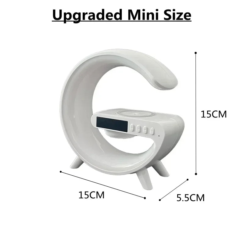 All-in-One Wireless Charging Station with RGB Light, Alarm Clock & Bluetooth Speaker